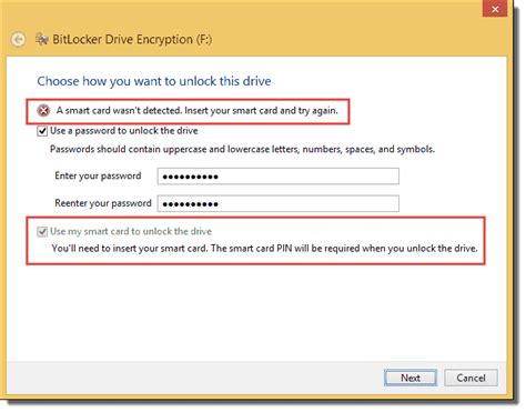 bitlocker a valid smart card wasnt detectged|Problems configuring BitLocker Drive Encryption with PIV card.